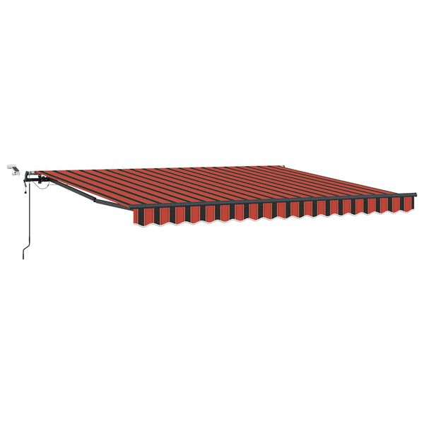 vidaXL Tela de toldo con Naranja y marr&oacute;n 400 x 350 cm Poli&eacute;ster