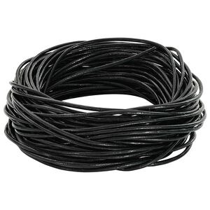 vidaXL Cord&oacute;n de cuero Negro &Oslash;1 mm x 5 m Cuero