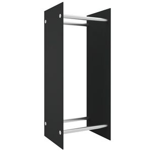vidaXL Le&ntilde;ero de vidrio templado negro 40x35x100 cm