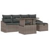 vidaXL Conjunto de sof&aacute; de jard&iacute;n 6 uds. Gris rat&aacute;n sint&eacute;tico
