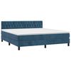 vidaXL Cama box spring colch&oacute;n y LED terciopelo azul oscuro 160x200 cm