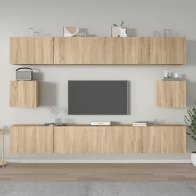 vidaXL Set de muebles para TV 6 pzas madera contrachapada roble sonoma