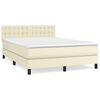 vidaXL Cama box spring con colch&oacute;n cuero sint&eacute;tico crema 140x190 cm