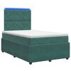 vidaXL Cama de muelles con LED y colch&oacute;n Verde oscuro 120 x 190 cm