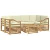 vidaXL Conjunto de sof&aacute;s de exterior 7 uds. Blanco y Crema Poli&eacute;ster