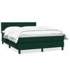 vidaXL Cama box spring con colch&oacute;n terciopelo verde oscuro 160x210 cm