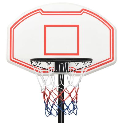 vidaXL Canasta de baloncesto polietileno blanco 237-307 cm
