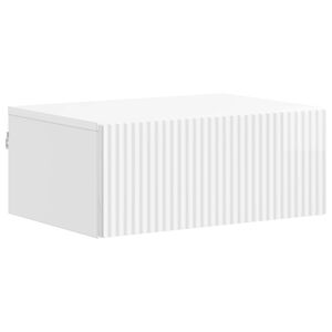 vidaXL Mesita de Noche de Pared con caj&oacute;n Brillante 49 x 34,5 x 20 cm