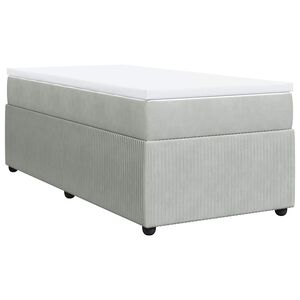 vidaXL Cama box spring con colch&oacute;n terciopelo gris claro 80x200 cm