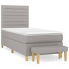 vidaXL Cama box spring con colch&oacute;n tela gris claro 80x200 cm