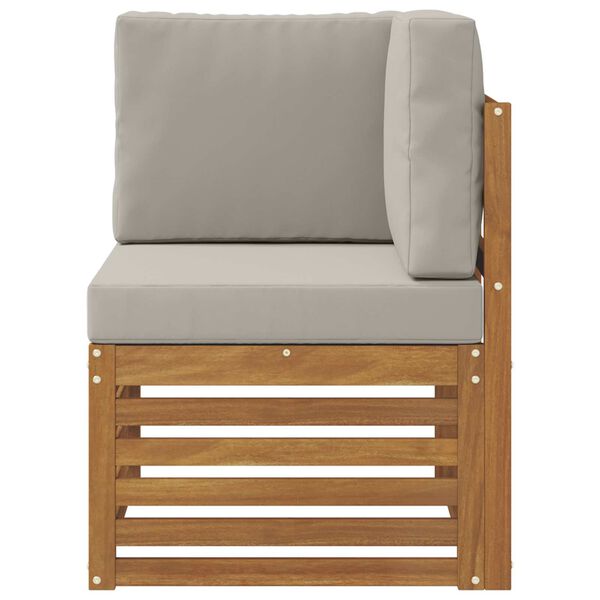 vidaXL Sof&aacute; de esquina para exteriores Madera de Acacia S&oacute;lida Natural