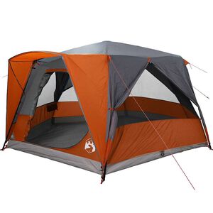 vidaXL Tienda de caba&ntilde;a para 7 personas 7 persona Gris y naranja