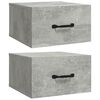 vidaXL Mesitas de noche de pared 2 uds color gris hormig&oacute;n 35x35x20 cm