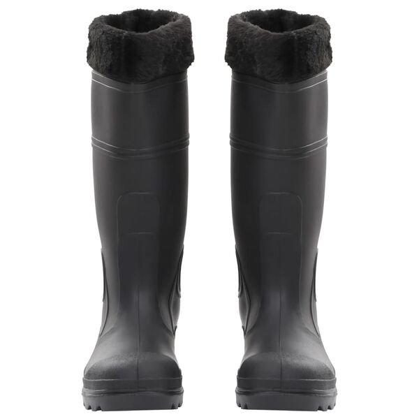 vidaXL Botas de agua con calcetines extraíbles negro número 40 PVC