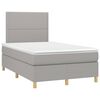 vidaXL Cama box spring con colch&oacute;n tela gris claro 120x200 cm
