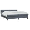 vidaXL Cama box spring con colch&oacute;n terciopelo gris oscuro 180x210 cm