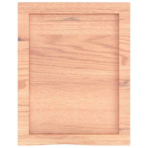 vidaXL Encimera baño madera maciza tratada marrón claro 40x50x(2-4) cm