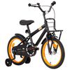 vidaXL Bicicleta ni&ntilde;os y portaequipajes delantero 16" negro y naranja
