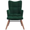 vidaXL Silla mecedora con reposapi&eacute;s terciopelo verde oscuro