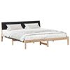 vidaXL Estructura de cama con cabecera Marr&oacute;n y negro 180 x 200 cm