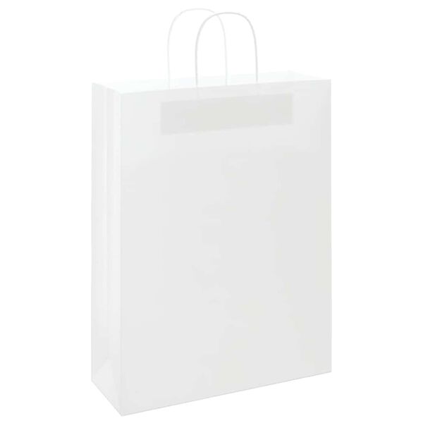 vidaXL Bolsas de papel con asas 50 uds blanca 32x12x42 cm