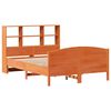 vidaXL Cama con estanter&iacute;a sin colch&oacute;n madera maciza marr&oacute;n 140x200 cm