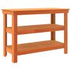 vidaXL Banco de trabajo con estante Marr&oacute;n cera 110,5 x 50 x 80 cm