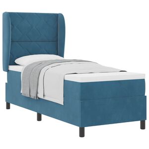 vidaXL Cama tipo Box Spring Azul Oscuro 200 x 80 cm Poli&eacute;ster