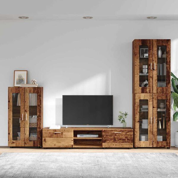vidaXL Conjunto de mueble de TV con caj&oacute;n FLORIN Madera vieja