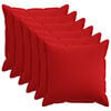 vidaXL Funda de almohada 6 uds. HOUTEN Rojo 55 x 55 cm Lino Sint&eacute;tico