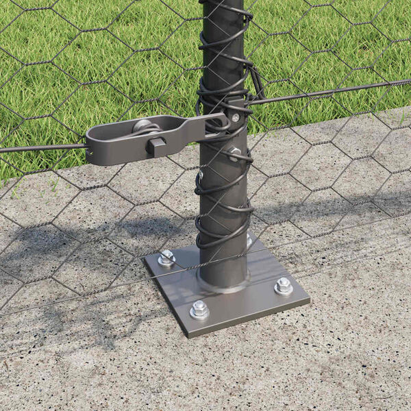 vidaXL Poste de Valla Gris 100 x 0,4 m (malla de 36 mm) Acero y PVC