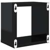 vidaXL Estantes cubo de pared 4 unidades negro brillo 22x15x22 cm