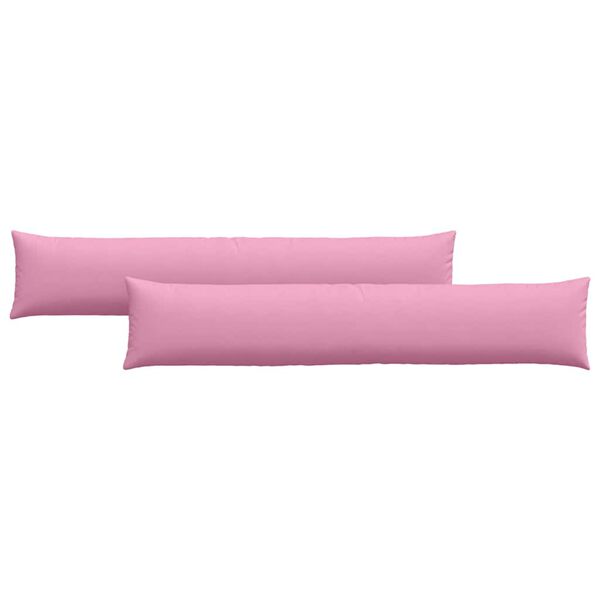 vidaXL Cojines de sof&aacute; 2 pcs Rosa 200 x 40 cm tela