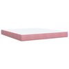 vidaXL Cama box spring con colch&oacute;n terciopelo rosa 180x200 cm