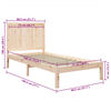 vidaXL Estructura de cama sin colch&oacute;n madera maciza pino 75x190 cm