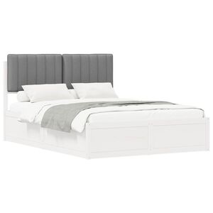 vidaXL Estructura de Cama con Cabecera Tapizada Gris Claro