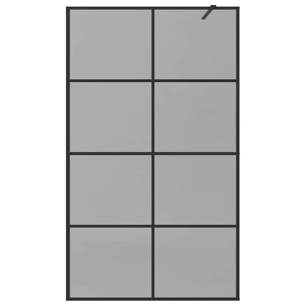 vidaXL Pared de Ducha Walk-in Negro 115 x 195 cm vidrio templado