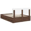 vidaXL Estructura de cama con cabecera Roble marr&oacute;n 150 x 200 cm