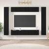 vidaXL Conjunto de mueble de TV Montaje en la pared 10 pcs Roble Negro