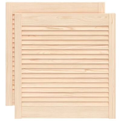 vidaXL Puertas de armario de lamas 2 uds madera de pino 61,5x59,4 cm