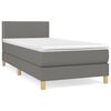 vidaXL Cama box spring con colch&oacute;n tela gris oscuro 90x190 cm