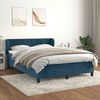 vidaXL Cama box spring con colch&oacute;n terciopelo azul oscuro 140x200 cm