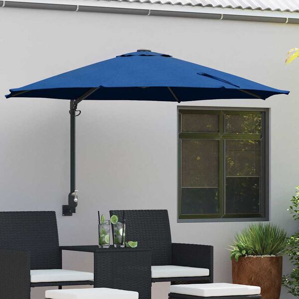 vidaXL Parasol de jardín Azul y Negro 248 x 248 x 148 cm