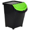 vidaXL Cubos de basura apilables con tapa 3 uds PP negro 120 L