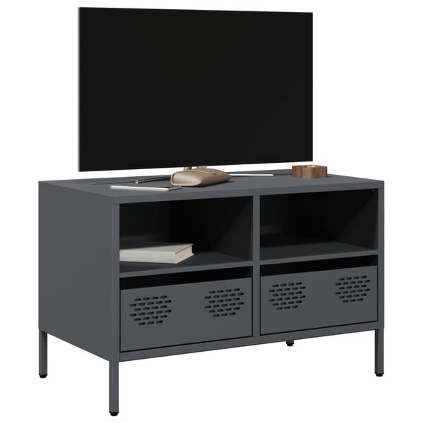 vidaXL Mueble para TV acero laminado en frío antracita 68x39x43,5 cm
