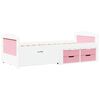 vidaXL Div&aacute;n con 5 cajones sin colch&oacute;n IRUN blanco&rosa 90x200 cm