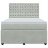 vidaXL Cama box spring con colch&oacute;n terciopelo gris claro 140x200 cm