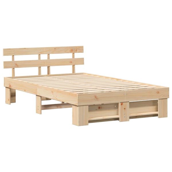 vidaXL Estructura de cama Marr&oacute;n 120 x 200 cm Madera de pino macizo