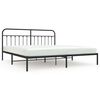vidaXL Estructura cama sin colch&oacute;n con cabecero metal negro 193x203 cm