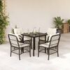 vidaXL Set comedor de jard&iacute;n 5 piezas y cojines rat&aacute;n sint&eacute;tico marr&oacute;n